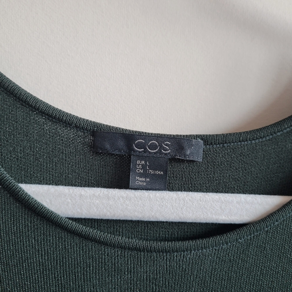 COS Crepe Shift Dress Hunter Green - Picture 4 of 5